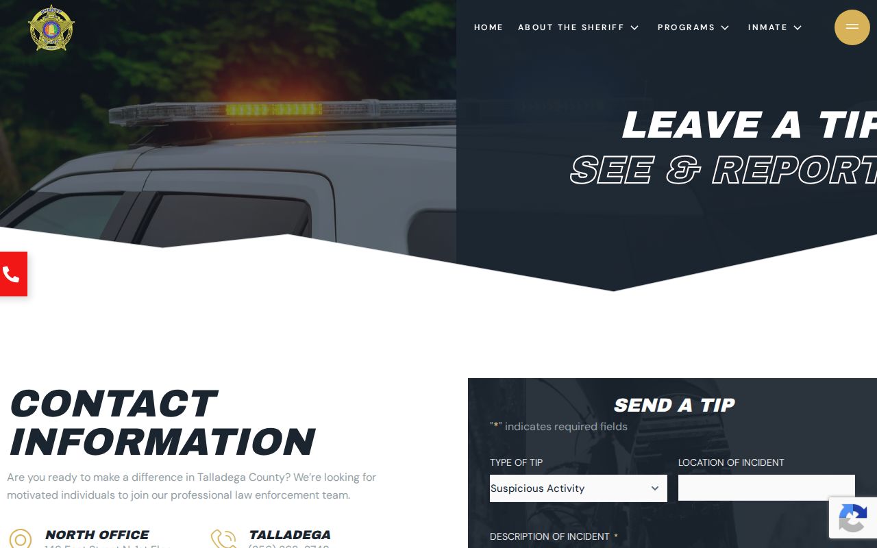 Talladega County Sheriff's Office official tip form