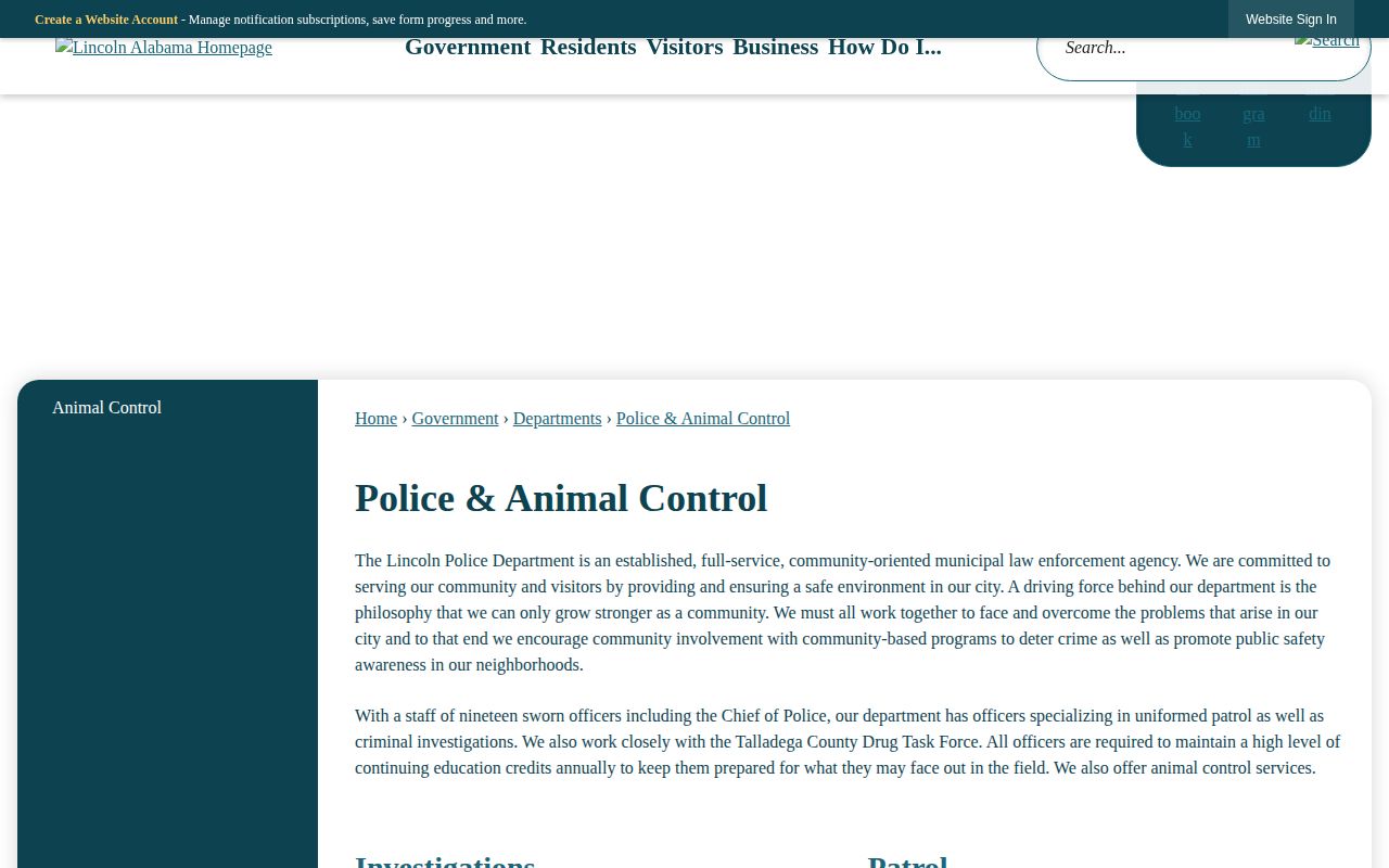 Lincoln Alabama Police contacts for recent arrest and records questions